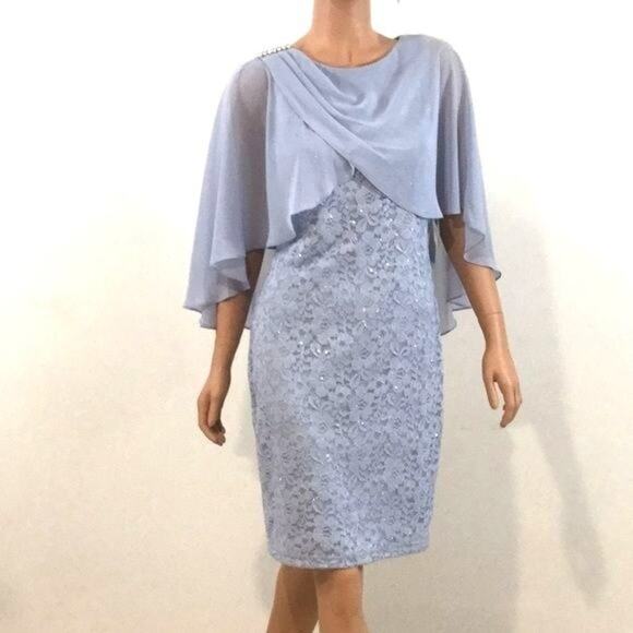 Scarlett Sparkle Blue Dress with Shawl Women's 8 NWT - Picture 1 of 6